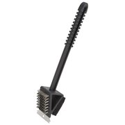 Omaha TwoWay Grill Brush Scrubber, 238 in L Brush, 214 in W Brush, Stainless Steel Bristle, 14 in L BBQ-37126
